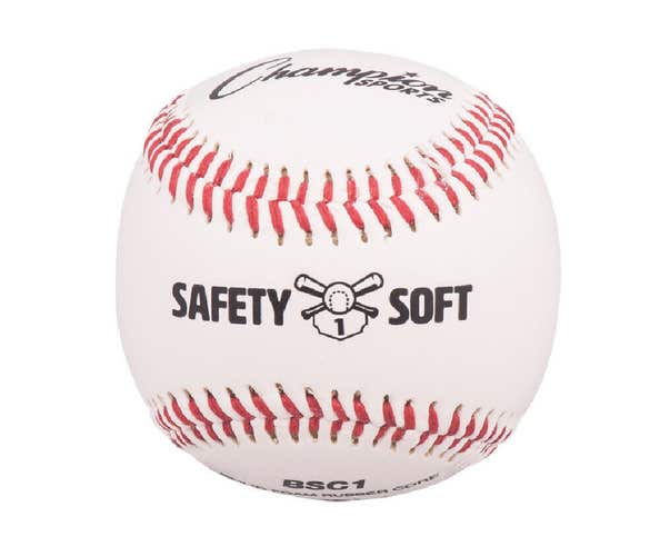 Champion Sports Dozen (12) Safety-Soft Tee Ball Baseballs - Official, Level-1