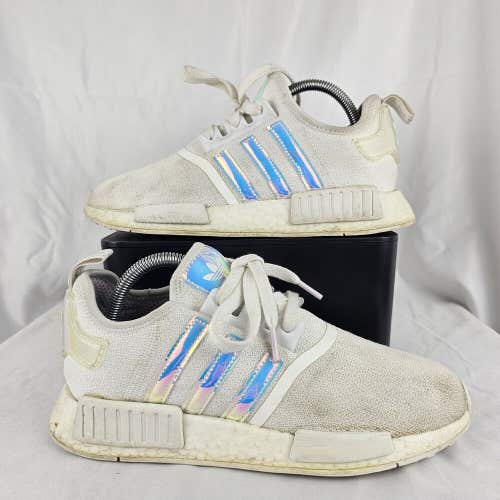 adidas Nmd_R1 Womens Size 8.5 White Iridescent Reflective  Sneakers FY1263