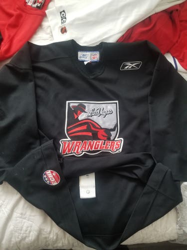 Las Vegas Wranglers ECHL Black Used Size 56 Men's Reebok Practice Jersey