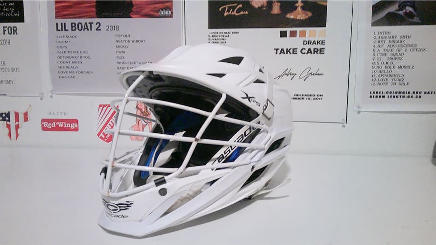 White Cascade XRS Lacrosse Helmet