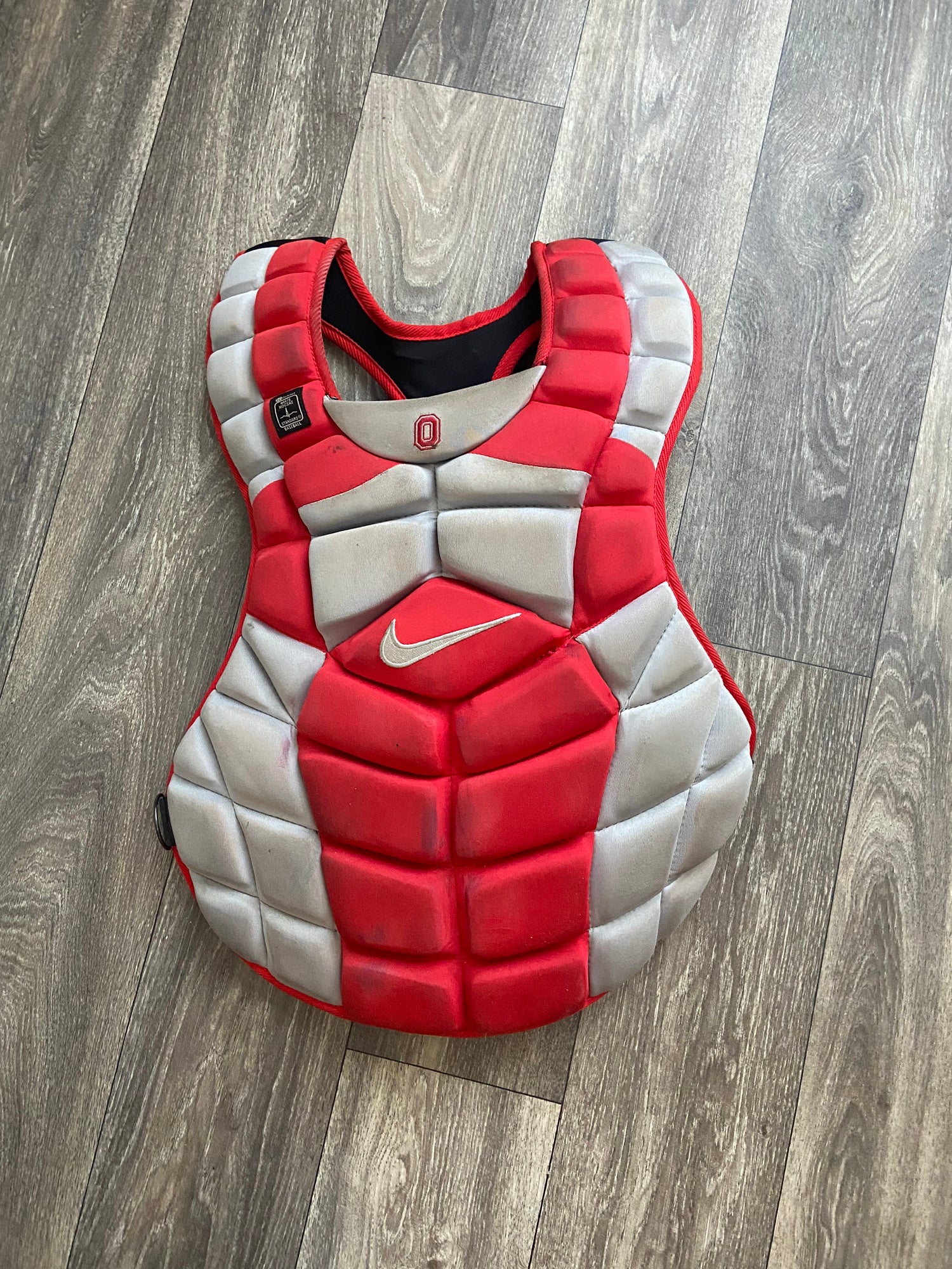 College issued red/grey Nike catchers gear