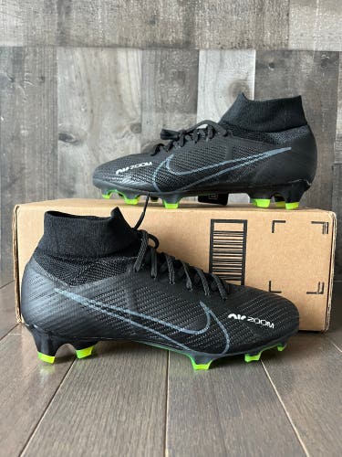 Nike Zoom Mercurial Superfly 9 Pro FG 'Black Volt' Soccer Cleats Men's Size 7.5.