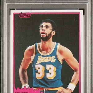 1981 Topps Basketball #20 Kareem Abdul-Jabbar Los Angeles Lakers Near Mint PSA 7