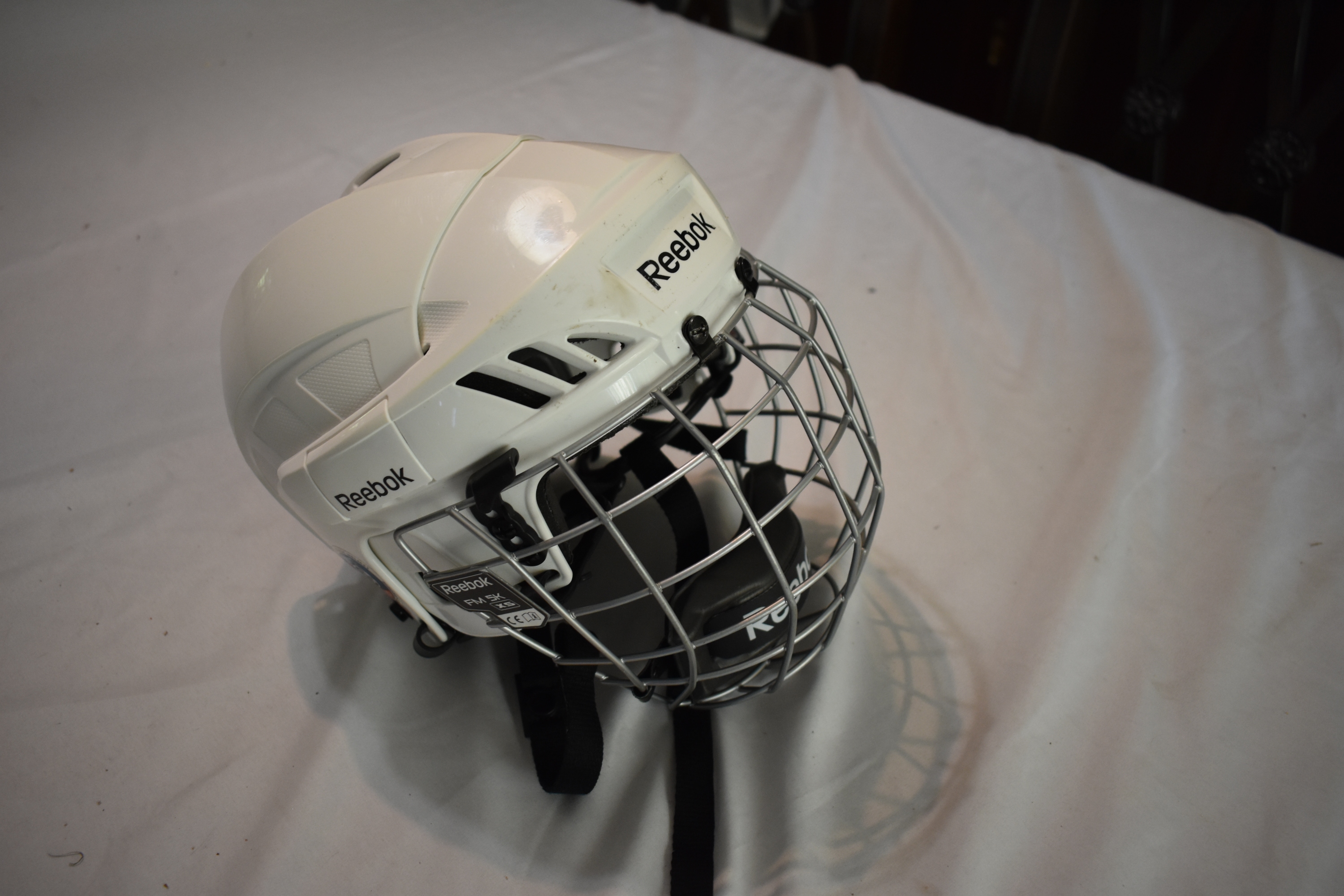 Reebok 3K Hockey Helmet w/FM5K Cage, White, XS