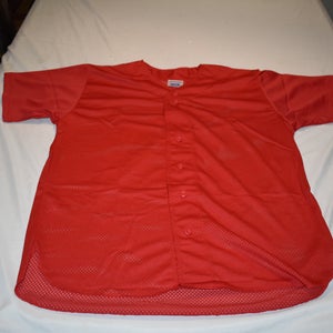 NEW - Champro Mesh Button Up Jersey, Red, Adult XL