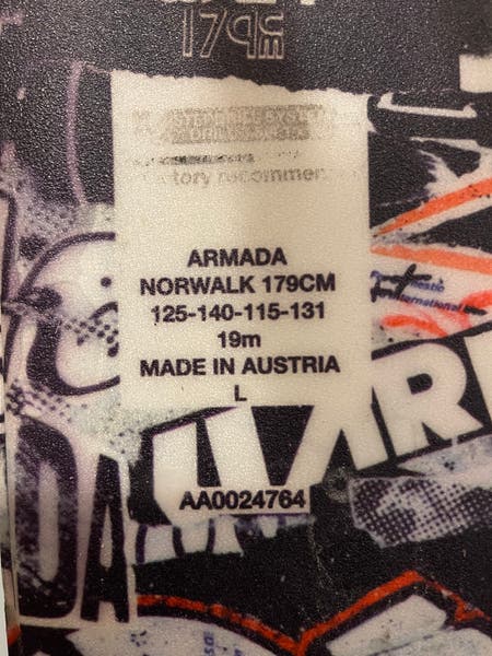 Used Unisex 2014 Armada 179 cm AT Norwalk ARV Skis W/Atomic