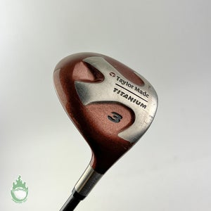 Used RH TaylorMade Titanium 3 Wood Bubble 90g Stiff Flex Graphite Golf Club