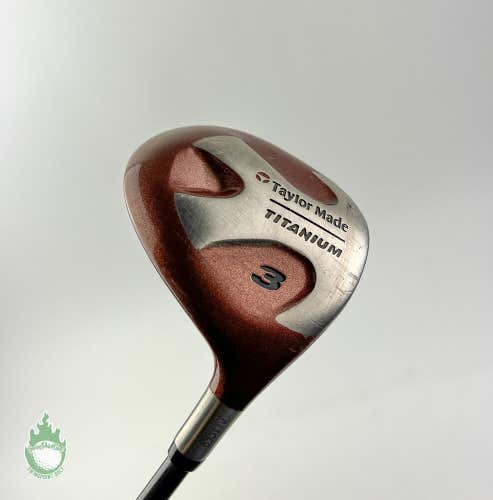 Used RH TaylorMade Titanium 3 Wood Bubble 90g Stiff Flex Graphite Golf Club