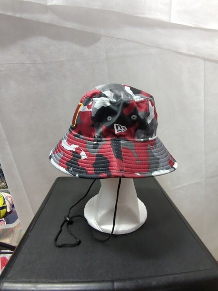 Atlanta Falcons New Era Bucket Hat Unisex Camouflage/Red Used