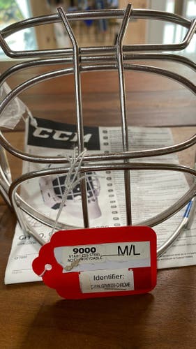 Senior New CCM 9000 Goalie certified cateye replacement cage ss M/L