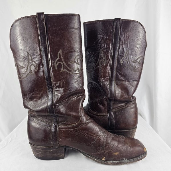 Vintage El Dorado 9144 USA Cowboy Western Boots Brown Leather Mens 11.5D
