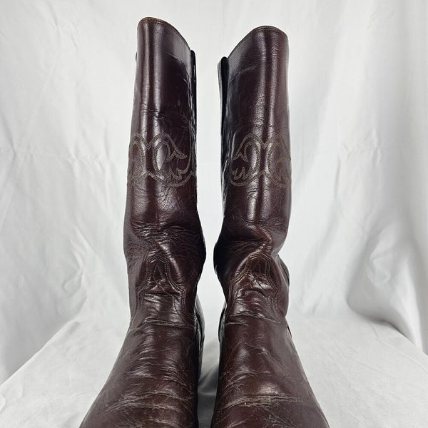 Vintage El Dorado 9144 USA Cowboy Western Boots Brown Leather Mens 11.5D