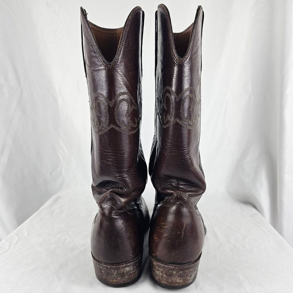 Vintage El Dorado 9144 USA Cowboy Western Boots Brown Leather Mens 11.5D