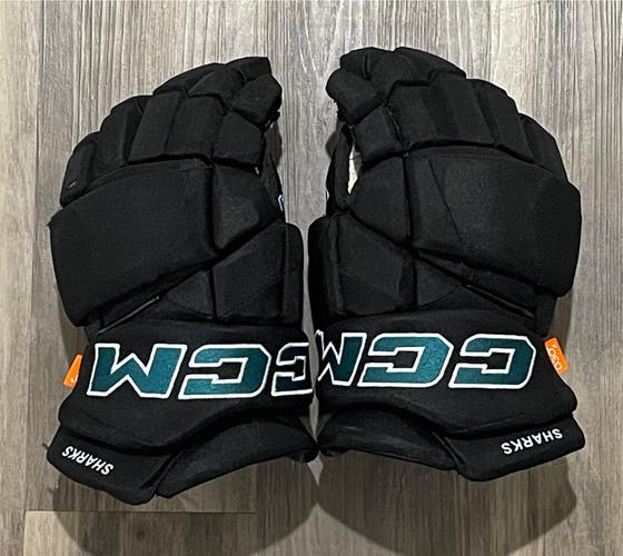 San Jose Sharks CCM 14" Pro Stock HGPJSPP Gloves