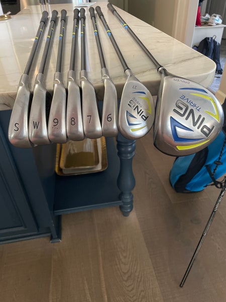 Ping Thrive juniors lightly used golf set Driver, Hybrid, 6-SW, and Putter