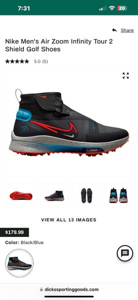 Men's Size 9.0 (Women's 10) Nike Air Zoom Infinity Tour Shield 2 Golf Shoes