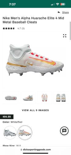 Baseball Cleats Size 8.5 Nike alpha huarache elite 4