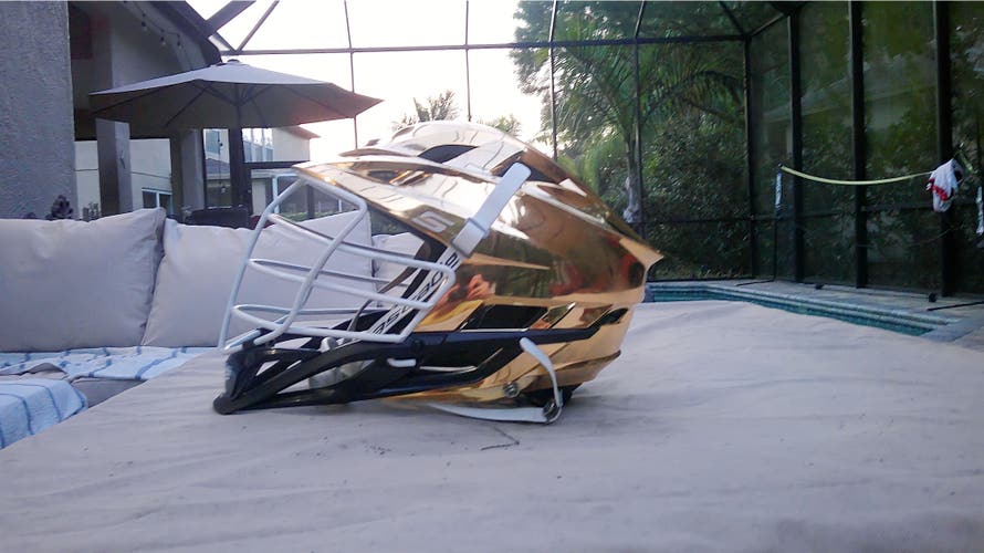 Gold Chrome Cascade S Lacrosse Helmet