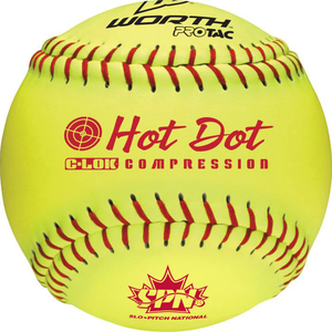 WORTH SPN 12" HOT DOT SOFTBALLS - DOZEN