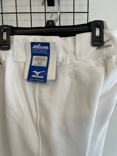 White New Medium Mizuno Game Pants
