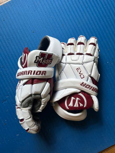Used UMass Warrior Large Evo Lacrosse Gloves