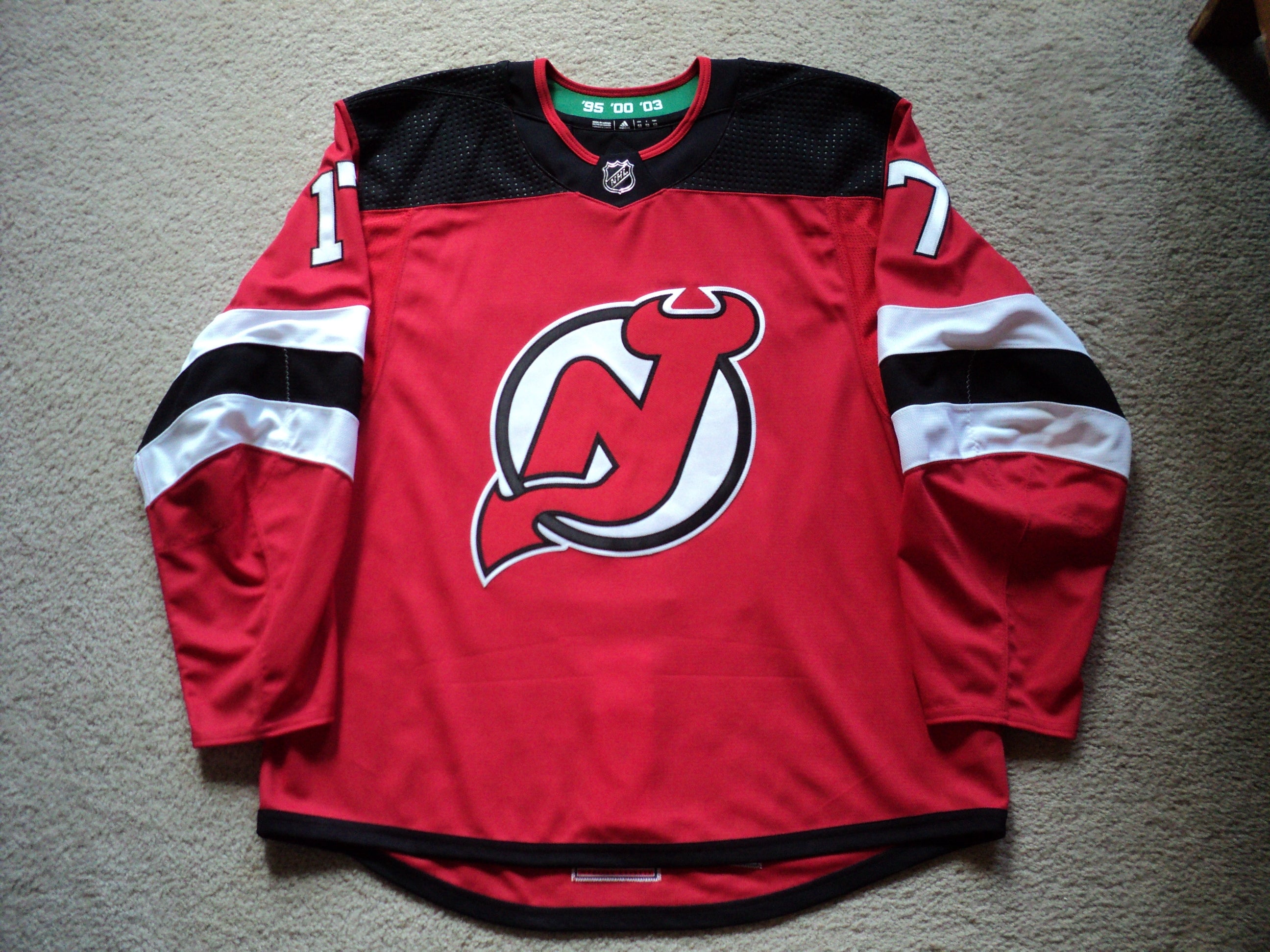 New Jersey Devils St. Patty's Day Warm-Up MiC Size 56 Adidas Jersey