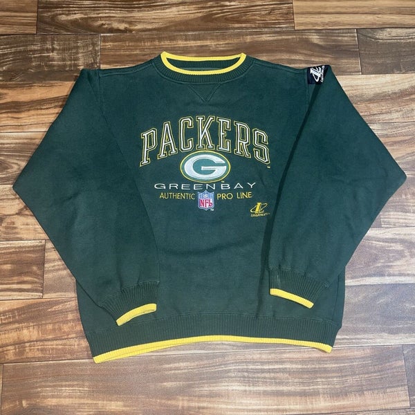 VTG Green Bay Packers Sweatshirt Lee Sport Mens XL Black Football