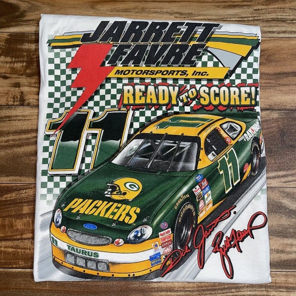 Vintage Dale Jarrett Brett Favre Nascar Green Bay Packers Racing T-Shirt Large L