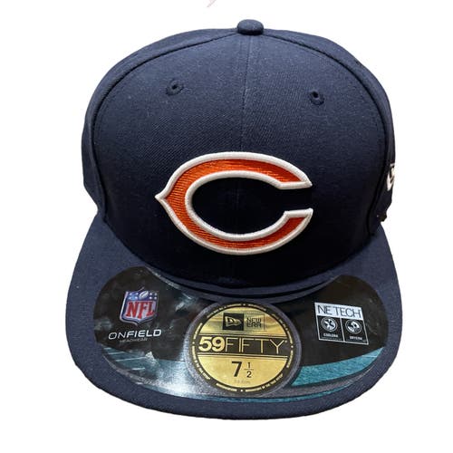 Chicago Bears New Era 59Fifty NE Tech On Field Men's Hat Cap Size 7 1/2 New