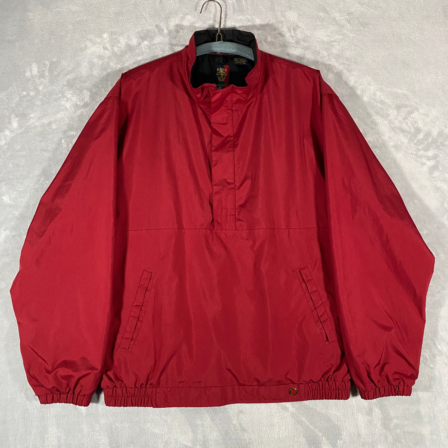 Sunice Men's Golf Jacket Size L Crimson 1/2 Zip Nylon Lined Wind Rain Resistant