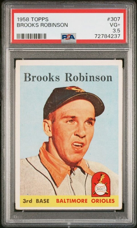 1958 Topps Baseball #307 Brooks Robinson Baltimore Orioles Very Good PSA 3.5