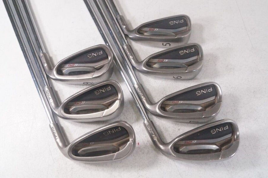 Ping G25 5-W, UW Iron Set White Dot Right Stiff Flex CFS Steel