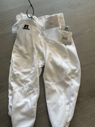 White New Medium Russell Athletic Game Pants