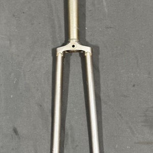 Vintage 1970s Lugged Steel 27" Wheel Fork 285mm 1" Threaded Steerer Tube