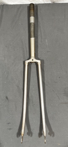 Vintage 1970s Lugged Steel 27" Wheel Fork 285mm 1" Threaded Steerer Tube
