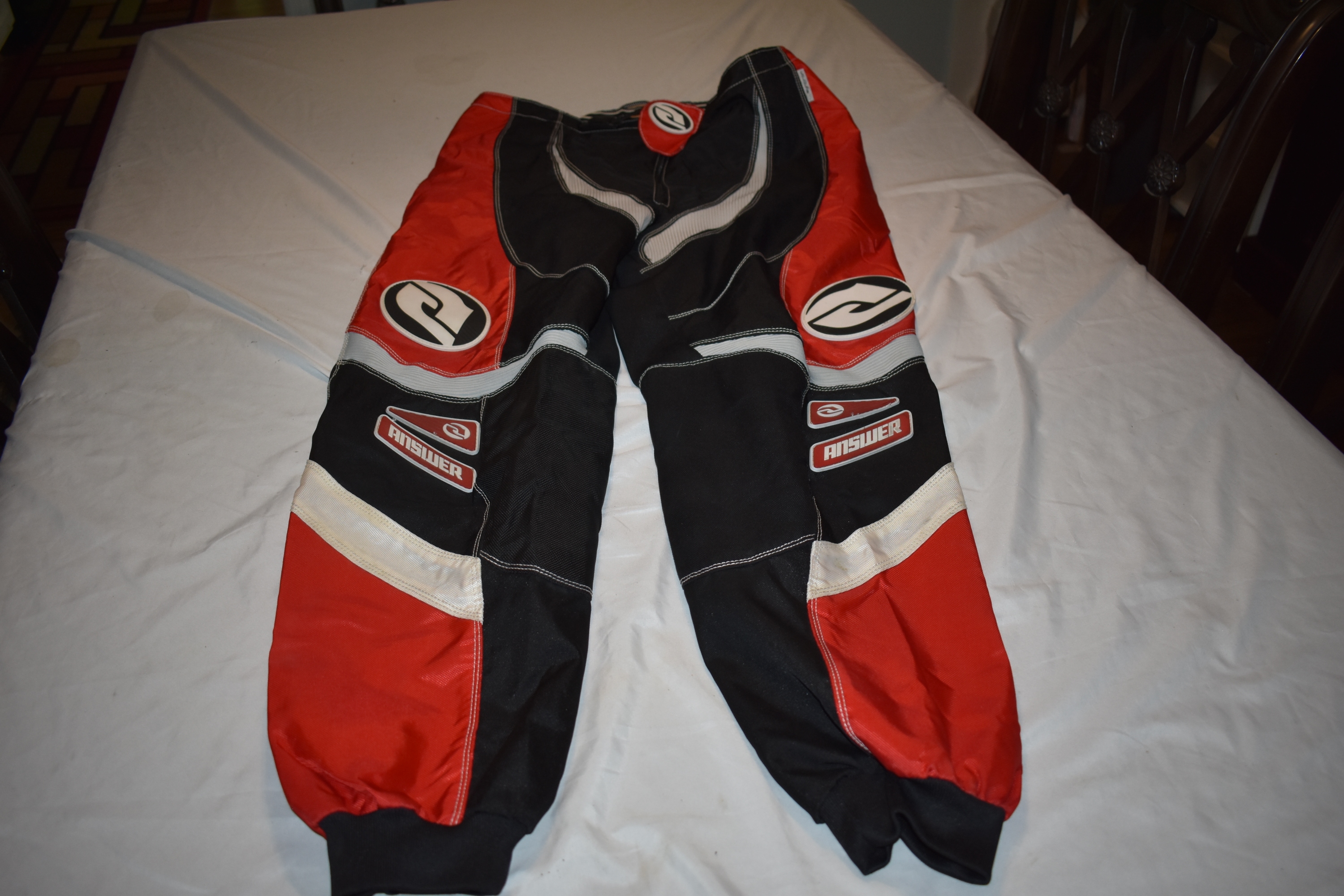 ANSWER Synchron Series Motocross Pants, Black/Red, Size 40