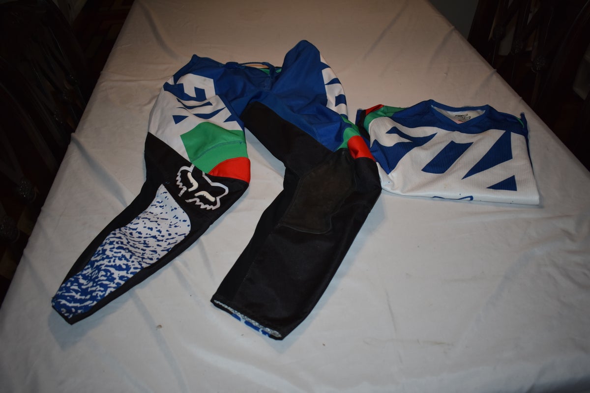 FOX 180 Motocross Pant/Jersey Set, Multi Colored, Size 8/Small - Top Condition!