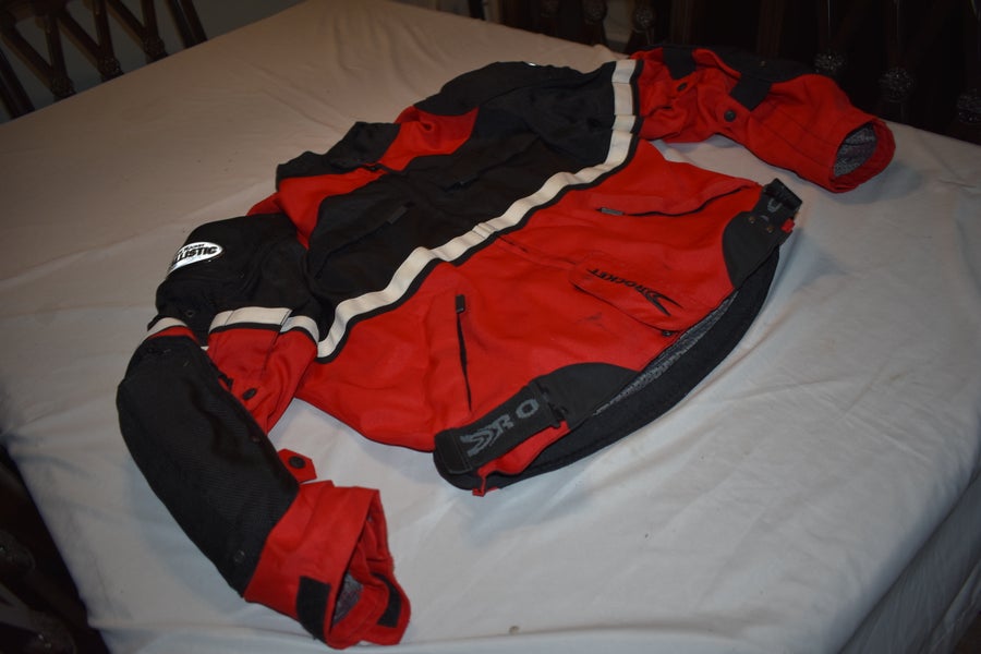 Joe Rocket Leather Padded Motorcycle Jacket, Black/Red, Medium - Top  Condition!