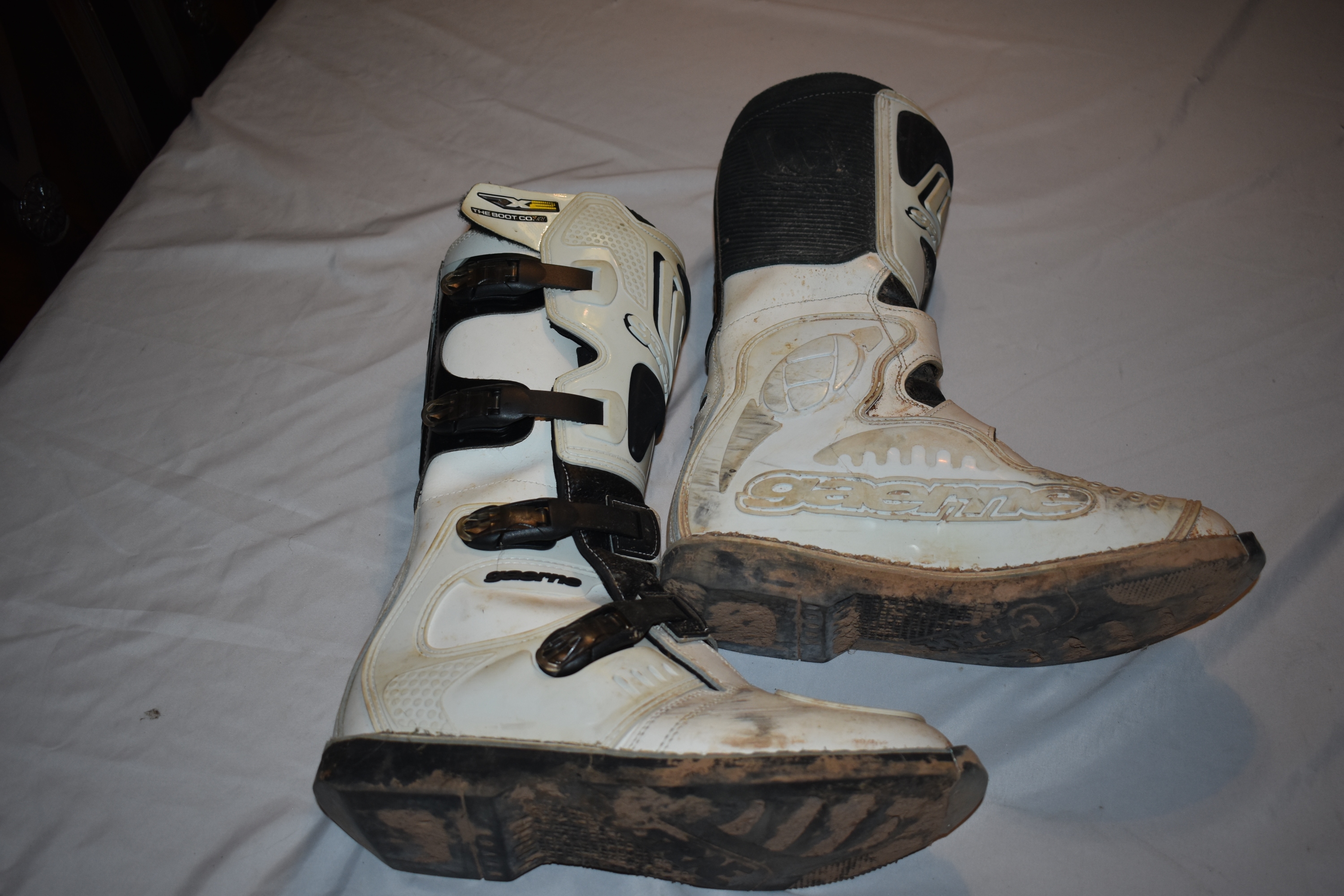 Gaern X2 Motocross Boots, White, Size 11
