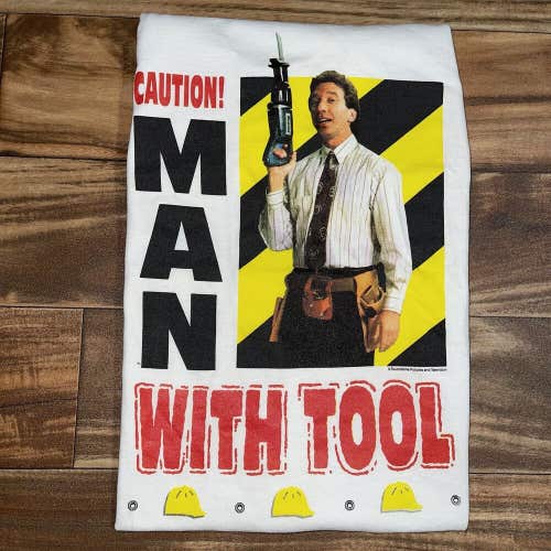 Vintage Home Improvement Caution Man With Tool T-Shirt Tim Taylor Allen Size XL