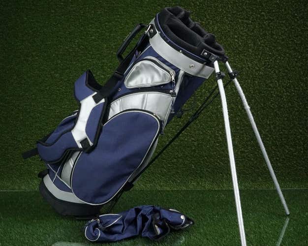 CROSPETE SPORTS 7-WAY DIVIDER GOLF STAND BAG, BLUE / SILVER