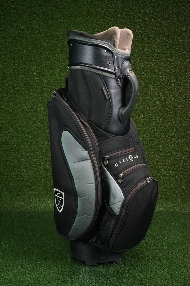 New Nike Air Sport Golf Bag Carry Bag Black Metallic Silver | SidelineSwap