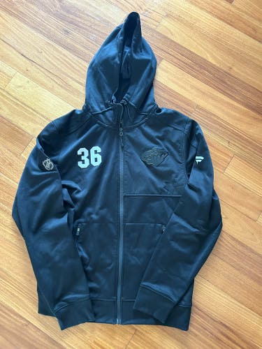 Cam Talbot 33 TEAM PLAYER ISSUE Minnesota Wild Fanatics Authentic Pro Hoodie L Game Used