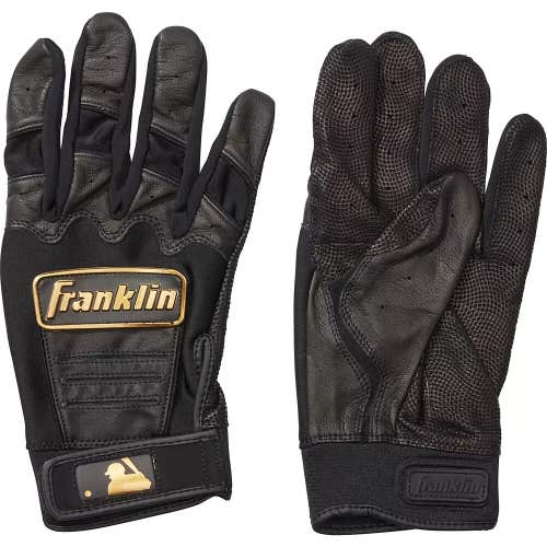 Franklin Men's Men's MLB CFX Pro Baseball Batting Gloves Black/Gold Youth Medium