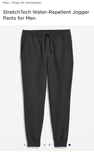 Men’s water repellent dark grey joggers XL (made by Old Navy, Lululemon style knock offs)