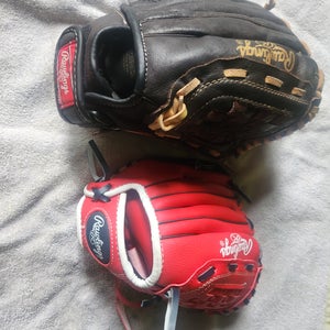 Youth Bundle-- 2 Rawlings RHT Highlight Series 11 1/2" and 9" Players Series Baseball Gloves
