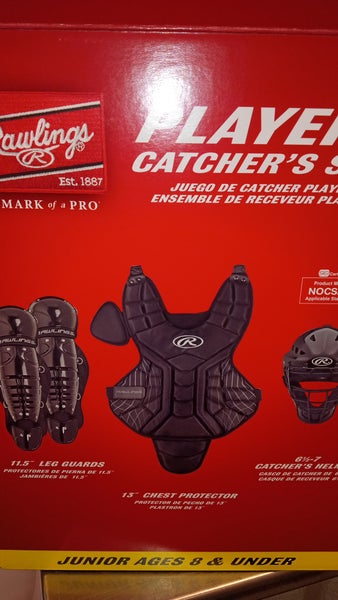 Junior Catcher's Gear Pack in Black/Silver (Ages 5-8) 