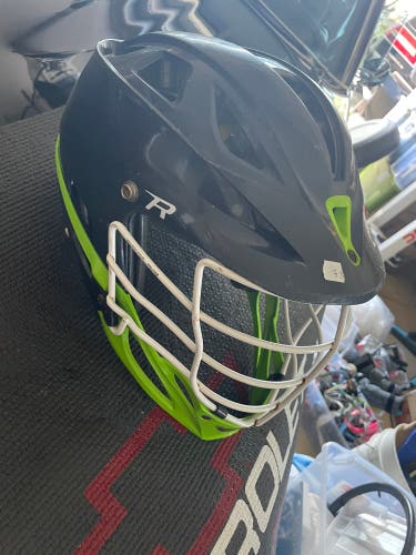Navy blue /green lacrosse helmet