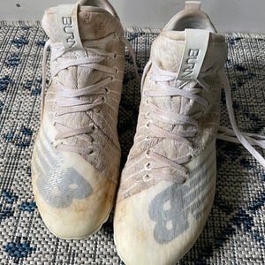 White Used Mid Top New Balance Burn Cleats