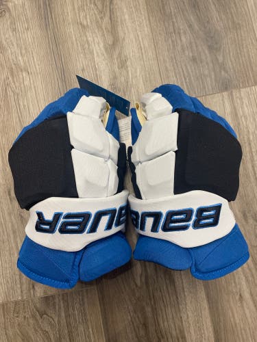 14" Winnipeg Jets Reverse Retro Dominic Toninato Bauer Pro Stock Gloves